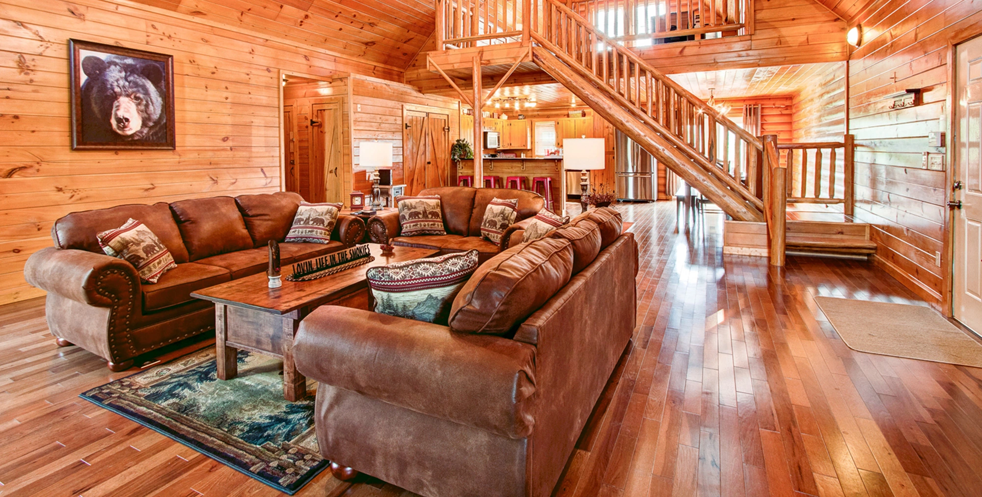 living room area in a Gatlinburg cabin