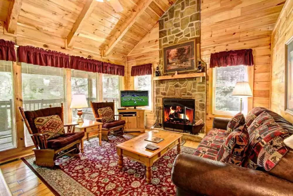 living room inside A Special Place Gatlinburg cabin