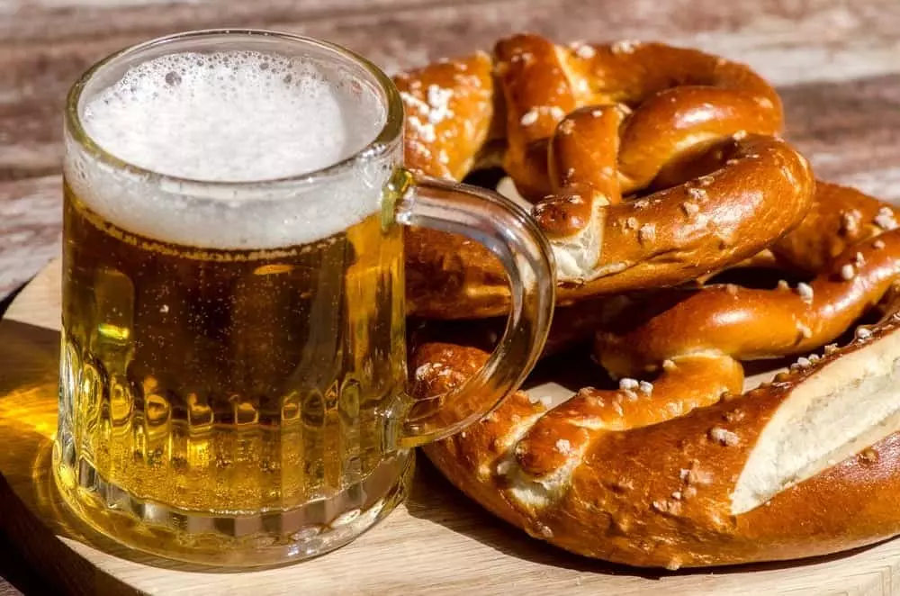 German beer and pretzels