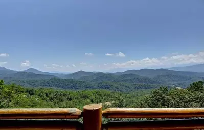 Beautiful view of the mountains from the Majestic Escape cabin in Gatlinburg.