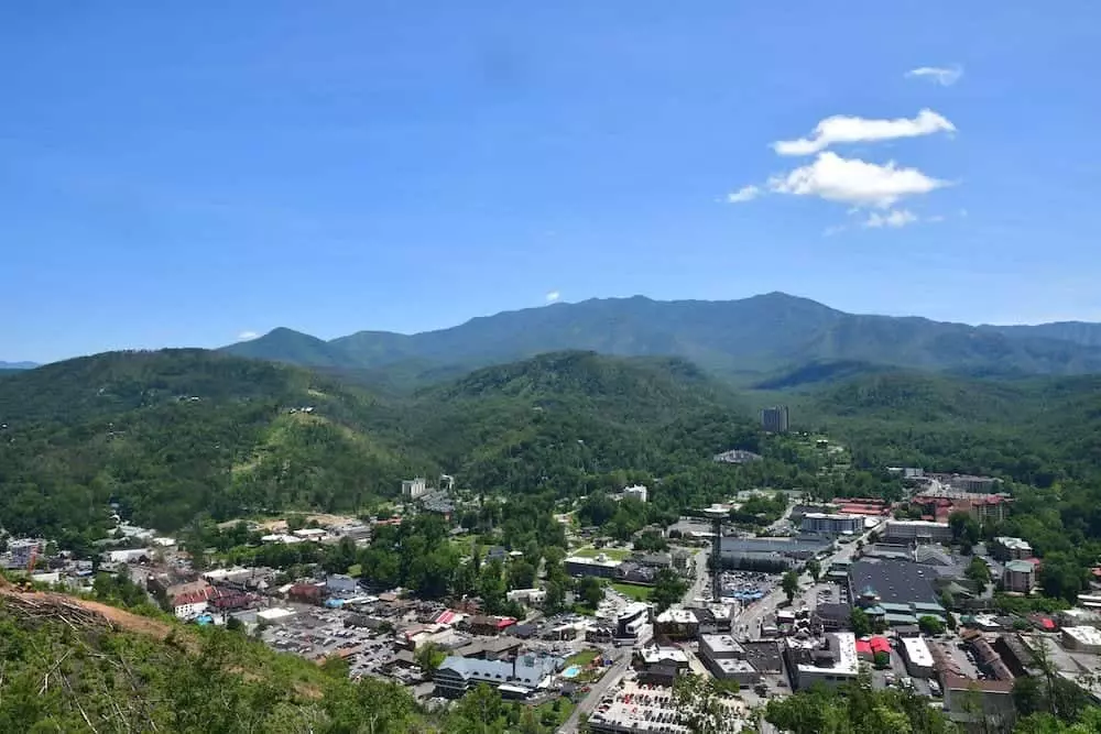 aerial of Gatlinburg TN