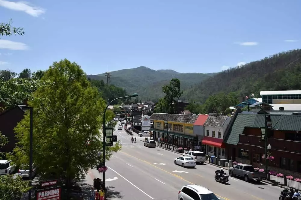 Downtown Gatlinburg Tn in summer