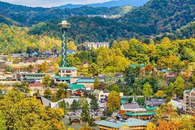 Photo of the skyline taken near our Gatlinburg cabin rentals close to the downtown Gatlinburg attractions.