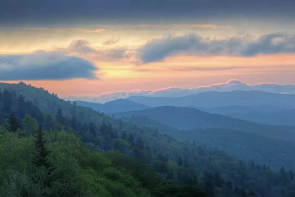 Stunning image of sunrise over the Smoky Mountains