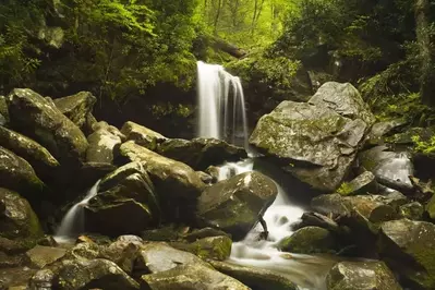 Grotto Falls in the Great Smoky Mountains National Park.