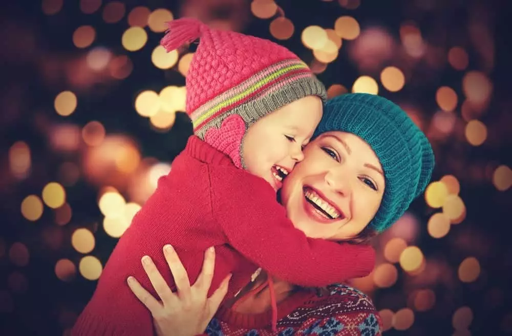 mom and child celebrating Smoky Mountain Winterfest