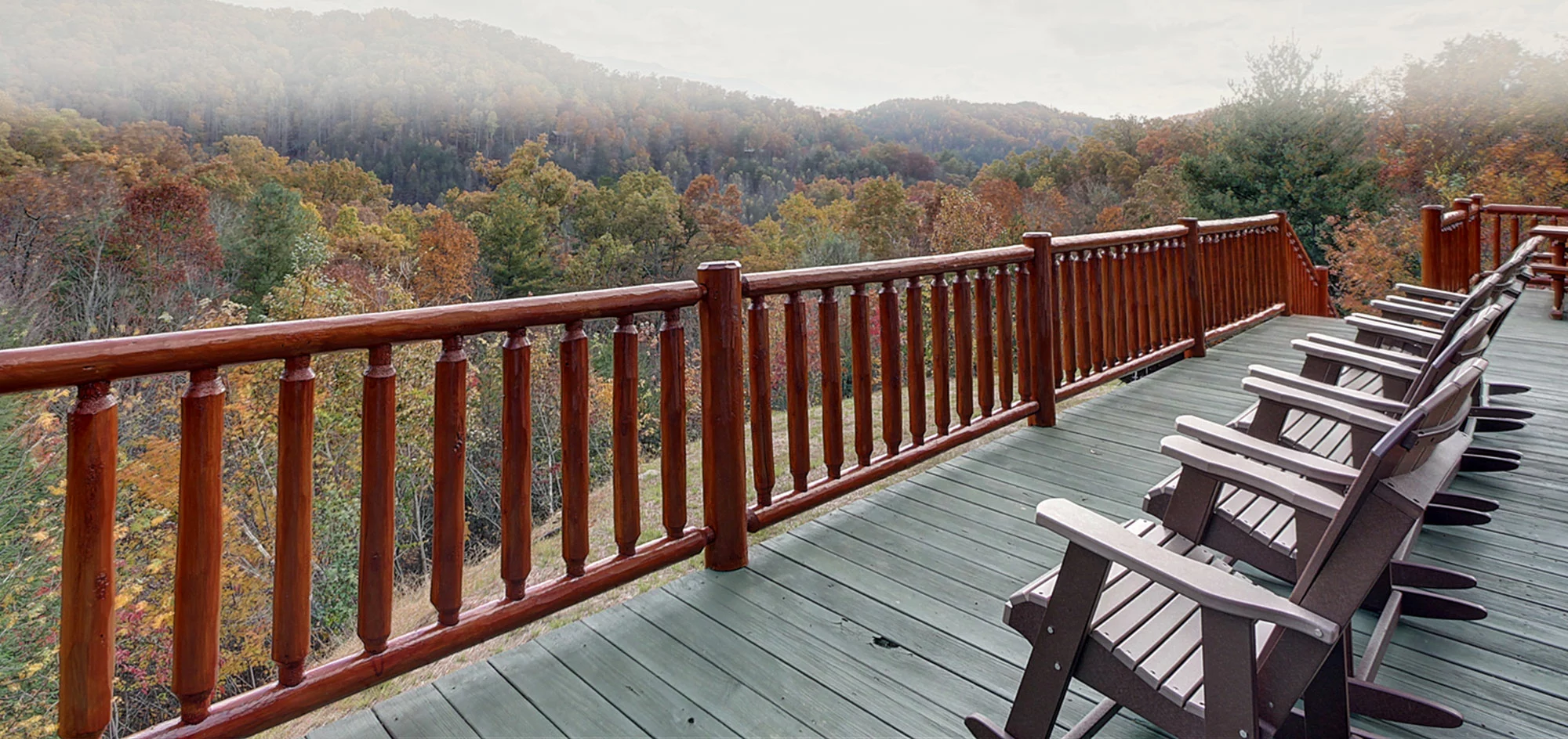 chairs on the deck of a Gatlinburg cabin