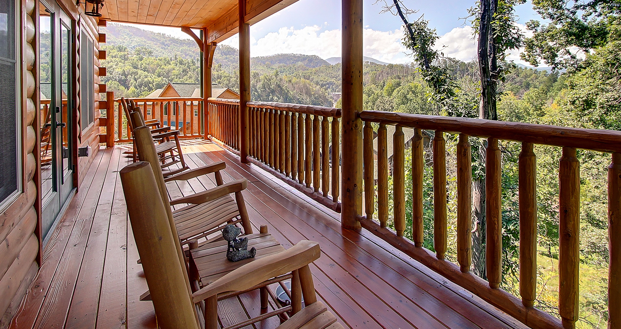 chairs on deck of Gatlinburg cabin