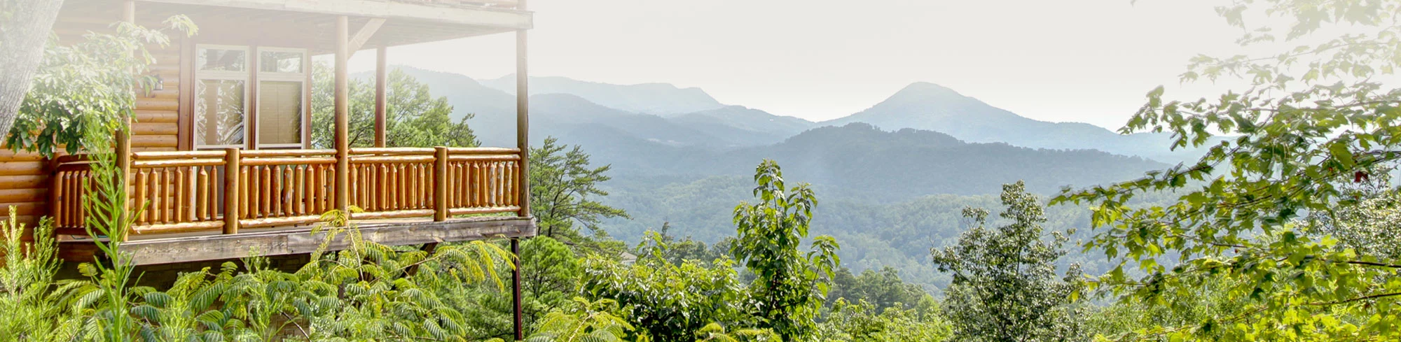 deck of a Smoky Mountain cabin with a view