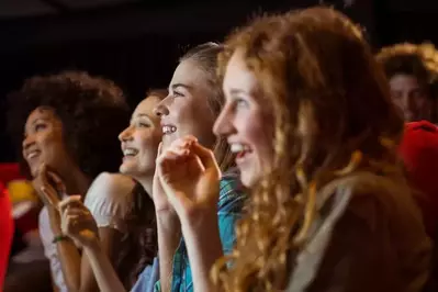 group of friends watching movie