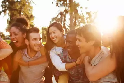 group of happy friends