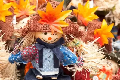 Cute scarecrow for fall harvest festival