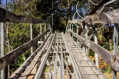 The track of an alpine coaster in Gatlinburg Tn