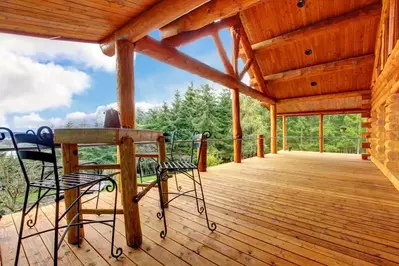 View from a Gatlinburg cabin with a mountain view