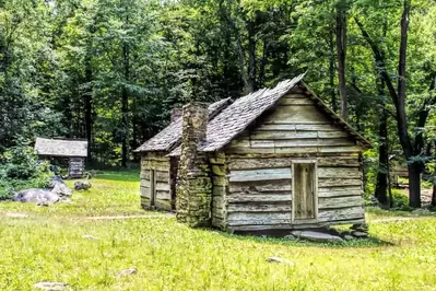 Log Cabin along Roaring Fork Motor Nature Trail