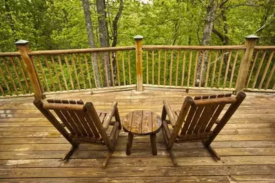 secluded Gatlinburg cabin with a private deck