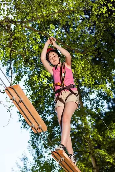 girl at ropes course in Pigeon Forge