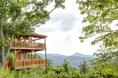 Gorgeous view from a secluded Gatlinburg cabin with a mountain view