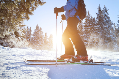 man skiing in the mountains