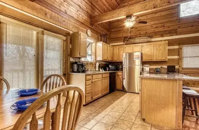 full kitchen in cabin