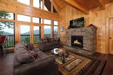 living room in one of our Smoky Mountain cabin rentals