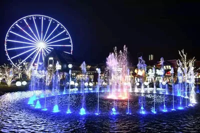 show fountain at the island in pigeon forge