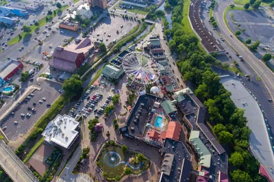 aerial view of The Island in Pigeon Forge