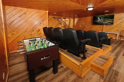 on top of the world is one of our gatlinburg cabins with theater rooms