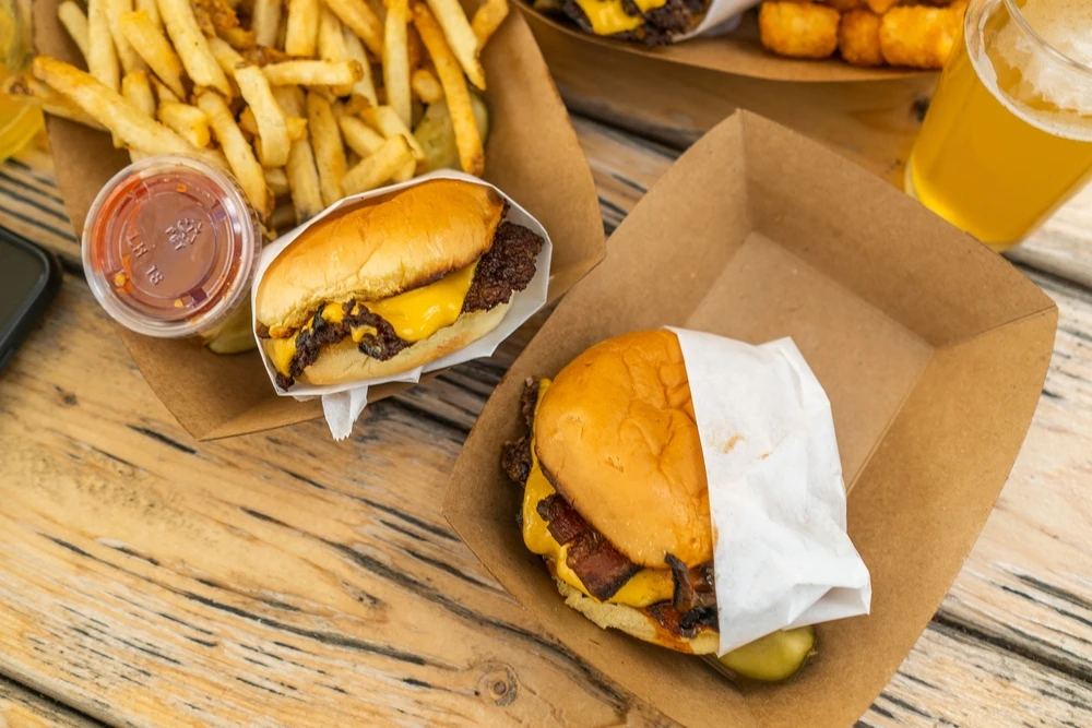 smash burger and fries