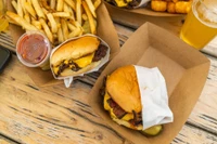 smash burger and fries