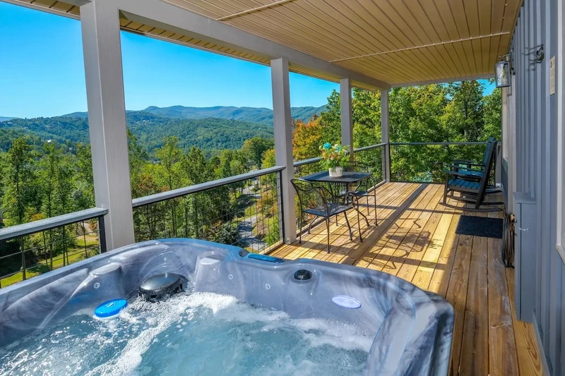 above the smoke is one of our cabins in Gatlinburg TN