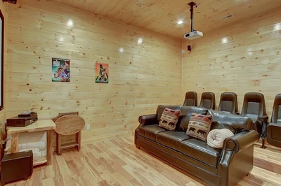 theater room cabin in Smokies